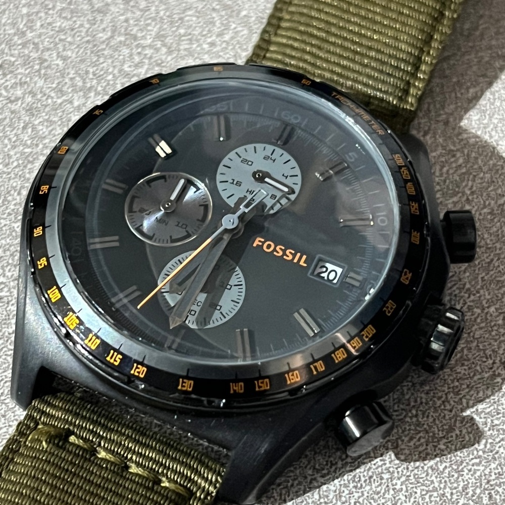 Fossil Men's Dylan Nylon Analog with Black Dial Watch